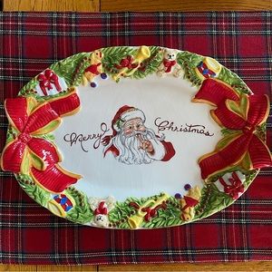 Fitz and Floyd Southern Christmas Classic Santa Cookie Platter